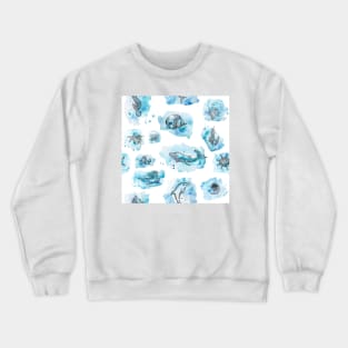 Watercolor nautical life seamless pattern Crewneck Sweatshirt